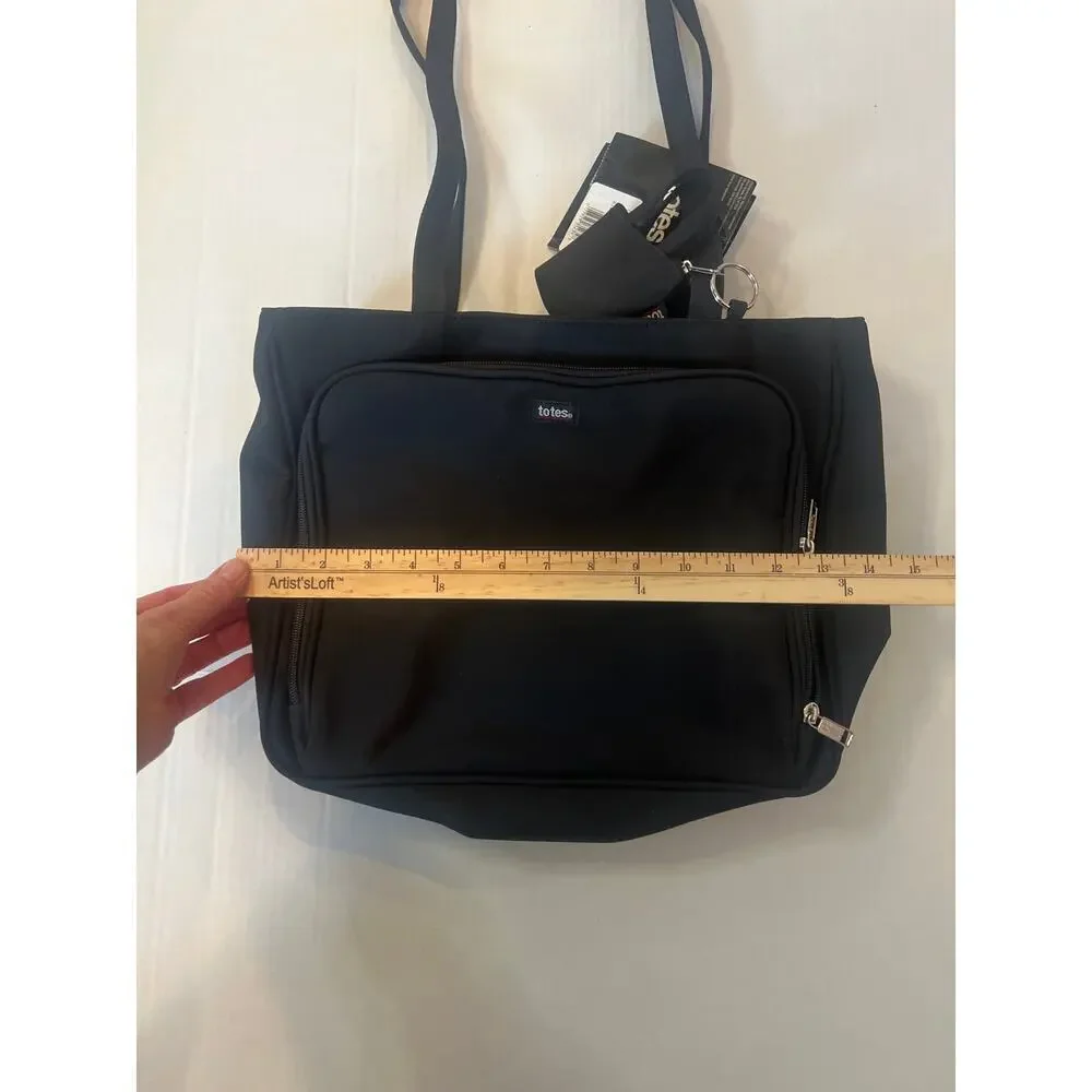 Totes black microfiber organizer tote bag black NWT